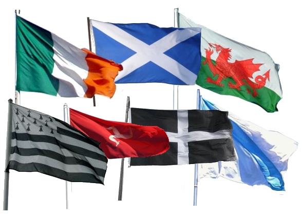 Small Flags of Ireland / Scotland / Wales / Brittany / Galicia / Cornwall / Isle of Man (45x30cm / 18''x12'')