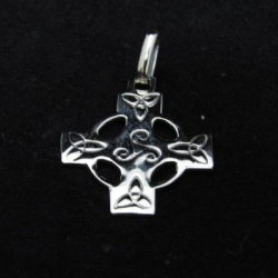 Small Celtic Cross with Triskelion and Triquetra