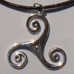 Large Celtic Triskelion Silver Necklace