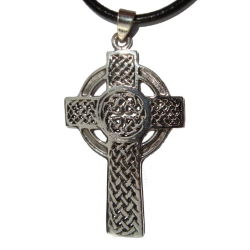 Celtic Cross knotwork silver necklace