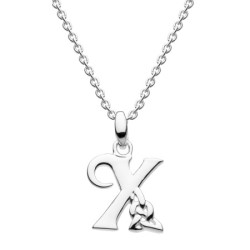 Celtic Initial - Letter X Silver Pendant