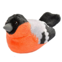 Male Bullfinch Soft Toy with Real Bird Call