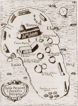 Thomas Carve's 1666 map of Station Island, Lough Derg