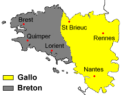 The two autochtonous languages of Brittany: Gallo and Breton