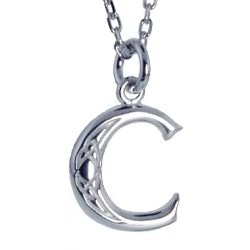 Celtic Initial Letter Silver Pendants