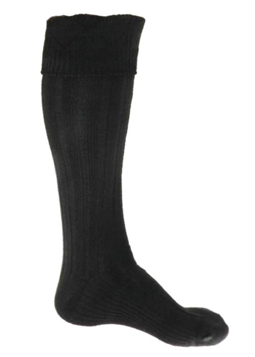 Black Kilt Hose Socks