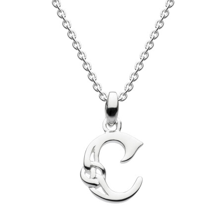 Celtic Initial - Letter C Silver Pendant