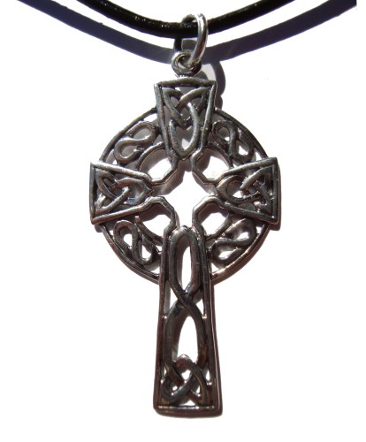 Silver Celtic Cross and Triquetra Necklace
