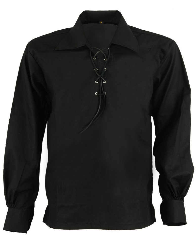 Black Ghillie Jacobite Highland Shirt