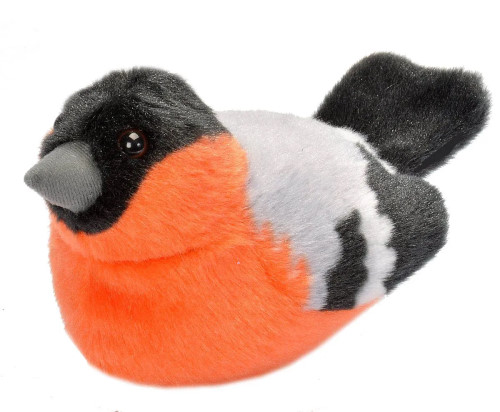 Male Bullfinch Soft Toy with Real Bird Call