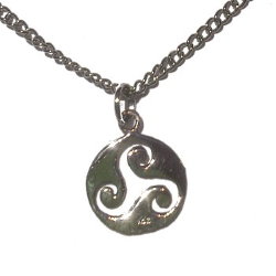 Triskele and Moon Silver Necklace