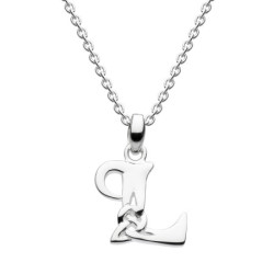 Celtic Initial - Letter L Silver Pendant
