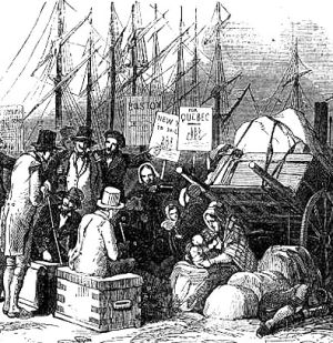 Irish Emigrants Arrival at Cobh. Illustrated London News, 10 May 1851