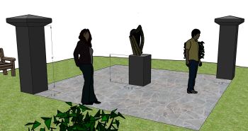 The Ireland Canada Monument: proposed design submitted to Vancouver Parks Board. Artwork will be added to columns in the near future.