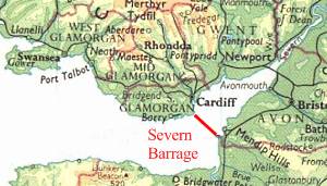 The £15bn Severn Barrage would involve the construction of a 16km long barrage between Lavernock Point (Wales) and Brean Down (England). The barrage would have an operational lifetime of up to 200 years.